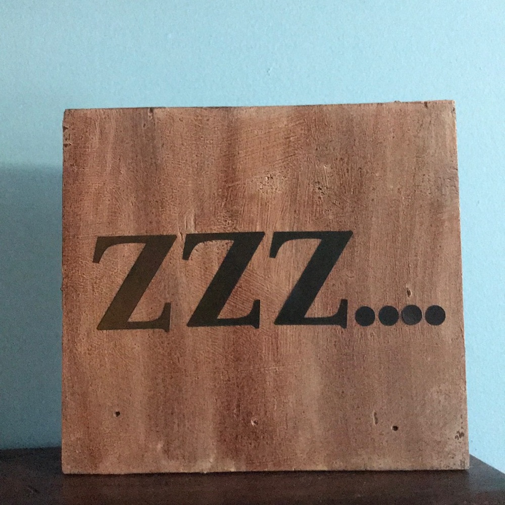 ZZZ sleeping sign approximately 4×9